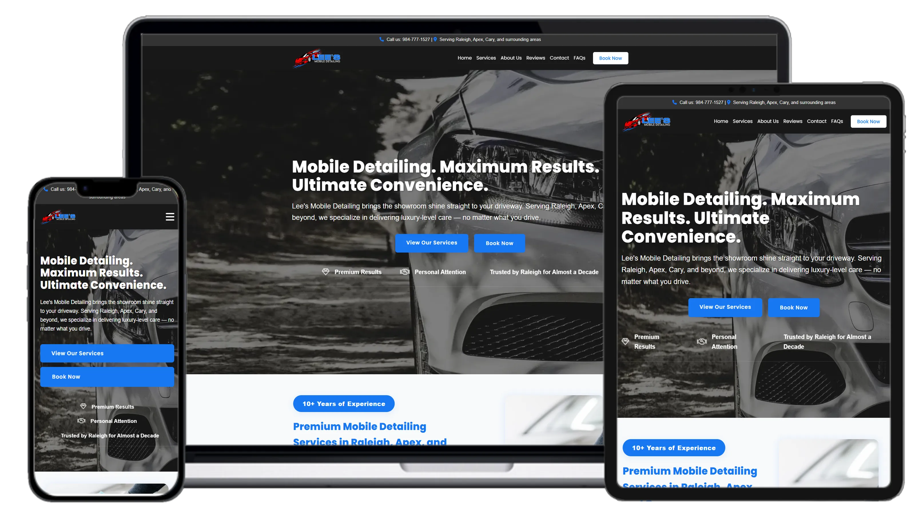 Mobile auto detailing website with 190% growth - on-demand car detailing services
